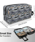 Fighter Jets Print Large Capacity Go To Travel Toiletry Bag Waterproof Cosmetic Organizer Pouch For Men And Women, 10x6x5 Inch