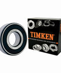 Two Pack 6204-2RSC3 Double Rubber Seal Bearings 20x47x14mm Pre Lubricated with Chrome Steel, shown with packaging