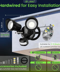 Motion Sensor Outdoor Flood Lights 30W 3500LM 120V With Dusk To Dawn Auto On Time Modes 3000K 4000K 6500K Waterproof Hardwired Security Light ETL Listed For Porch Easy Install.