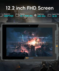 Rugged 12.2 Inch Windows 11 Pro Tablet Intel Core I5 16GB Ram 128GB showing vibrant 12.2 inch FHD screen with bright graphics.
