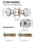 Keyed Alike Deadbolt And Door Knob Set With Single Cylinder Lock In Satin Nickel Finish For Front Door, Adjustable Backset