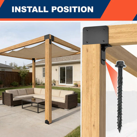 Heavy Duty 4x6 Stainless Steel Pergola Brackets Two Piece Corner Post To Beam Brackets For Gazebos Decks And Porches Built To Last And Rust Resistant Post Cap Tie Brackets For Outdoor Structures