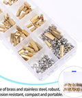 Brass Standoff Nut And Screw Kit 180 Pieces With Male And Female Hex Column Copper Spacers, Electronics PCB Hardware Kit In Clear Storage Box For DIY Projects, Networking And Office Equipment For Your Next Pro Build Gear, open organizer with brass spacers and screws