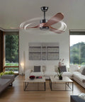 60 Inch Outdoor Farmhouse Ceiling Fan With No Light And Remote Control, 3 Solid Wood Blades in living room, Walnut Finish