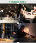 Clip On LED Reading Light With 36 LEDs, Eye Caring Desk Bed Headboard Lamp showing 4 lighting modes, ideal for study and makeup