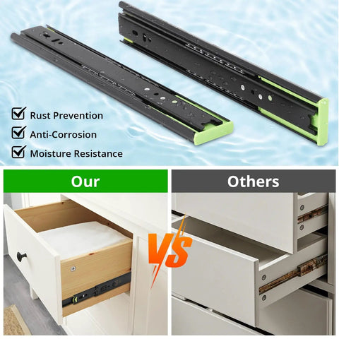 Heavy Duty Drawer Slides 14 Inch Full Extension Side Mount 100 Lb Per Pair Ball Bearing Steel Rails comparison and benefits