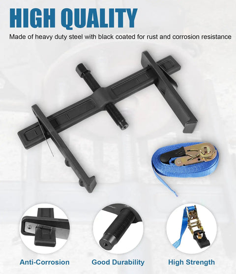 Beast Of A Tool 6980 Drum And Rotor Puller For Heavy Duty Hub Removal freeing rusted drums, with nylon strap and slim steel jaws
