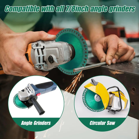 Indestructible Disc 2.0 cutting blade by Amazon for angle grinders and circular saws, green segmented blade, 3-pack