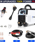65 Amp Touch Arc Plasma Cutter Pro Grade Beast with dual voltage, digital display, and accessories, ideal for metal fabrication.
