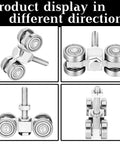 Heavy Duty Track Roller Wheels Trolley Assembly With Silent Welded Rollers And M10 Bolts for 1-5/8 Inch Wide Strut Channel 4 Pack