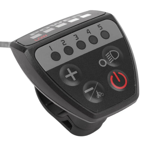 Electric Bike Controller Display For 24V 36V 48V Ebikes With Waterproof 5 Pin Connector showing LED speed readout and buttons