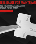 Close-up of 16 Piece Precision Punch And Chisel Set With Taper Punch Pin Punch Center Punch Cold Chisels And Gauge showing angle gauge