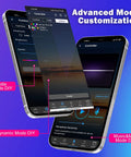 App interface for 105ft Outdoor RGB LED Strip Lights With IP65 Waterproof Controller, showing advanced mode customization options.
