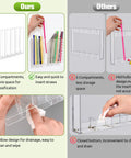Comparison of Adhesive Cabinet Door Mount Acrylic Straw Holder With Six Jumbo Compartments and others, showing features and usability.