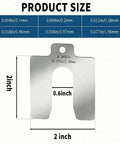 Image showing a stainless steel shim from the Stainless Steel Shim Kit Set For DIY Pros, 60 Slotted 2x2 Shims, for machine leveling.