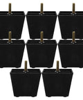 8 Pcs Square Couch Legs With Threaded Metal And Plastic Adjustable Feet For 3 Inch Height Leveling Pads For Chairs Tables