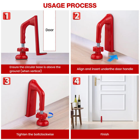 Installation process of Heavy Duty Adjustable Door Stopper For Home Hotel And Travel Anti Theft Door Blocker