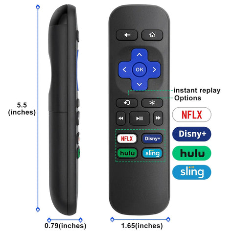 Front and side view of Replacement Remote For Express Premiere Box And Player Devices 1 2 3 4 Not For Stick Or TV Basic Infrared Remote