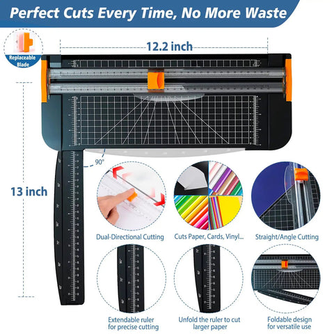 All In One Craft Bundle For Makers Compatible With Explore Air Cutting Machine With 12.2 inch paper cutter and ruler