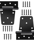 Top Shelf 3.5 Inch Gate Hinges 2 Pack, Straight Up Black Iron T Door Hardware With Dual Layer Galvanized Finish, No Sweat Rust Resistant Accessories For Outdoor Wooden Fences Barns And Sheds, includes screws.