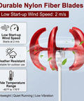 Image showing durable nylon fiber blades of a 1000W Vertical Axis Wind Turbine Generator 12 Volt And 24 Volt Go Green Home Power System with 5 Blade Permanent Magnet Windmill.