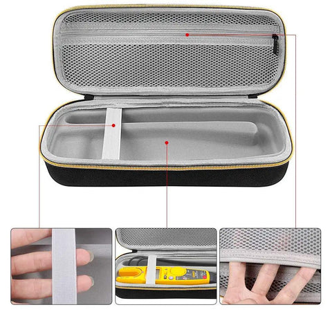Open Beefy EVA Hard Case For T5-1000 T5 600 T6-1000 T6 600 Electrical Voltage Tester, showing mesh pocket and strap detail