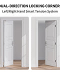 JOYNY 3-pack 4-inch self-closing door hinges, brushed nickel, installed on white interior door (front view)

JOYNY 3-pack 4-inch self-closing door hinges, brushed nickel, installed on white interior door (side view)