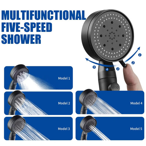 Multi-speed shower head for Portable Tankless Water Heater 4.21 GPM Outdoor Propane Gas On Demand With Digital Display