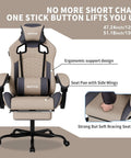 Gaming Chair With Massage And Footrest Ergonomic PC Gaming Chair With Headrest And Lumbar Support High Back Design 300 Lb Weight Capacity Gray