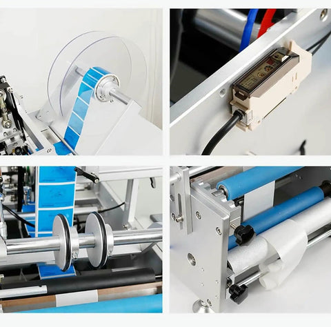 Automatic Round Bottle Labeling Machine Single And Double Side Sticker Applicator High Speed Labeler For Wide Mouth Containers detailed machinery components