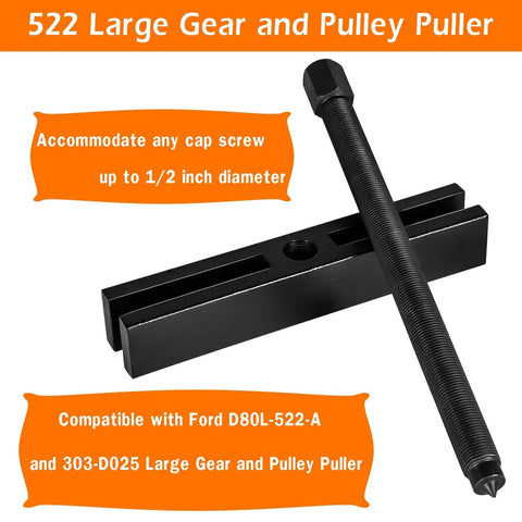 Heavy Duty Gear And Pulley Puller Set For Timing Gears And Fan Pulleys With 522 Large Gear and Pulley Puller shown