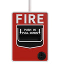 Red fire alarm pull station with "PUSH IN PULL DOWN" text, used with 1000 Ft 22AWG 2 Conductors Oxygen Free Pure Copper Alarm Cable CL2 Rated