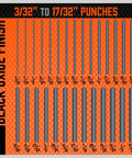 Transfer Punch Set 28-Piece, 3/32 Inch To 1/2 Inch, heat treated alloy steel with black oxide finish, displayed on orange background.