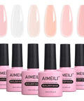 Builder Base Clear Gel Kit For Nails Sheer Color Gel Reinforcement Lacquer Hema Free Cruelty Free Vegan 6 Pack 10ml Bottles