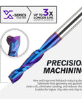 Upcut Spiral CNC Router Bit 6mm Shank For Wood And Plastic Deep Pocketing 25mm Cutting Depth 64mm Overall Length Two Flute