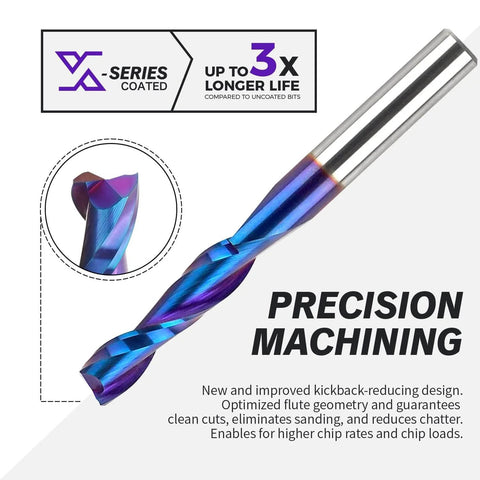 Upcut Spiral CNC Router Bit 6mm Shank For Wood And Plastic Deep Pocketing 25mm Cutting Depth 64mm Overall Length Two Flute