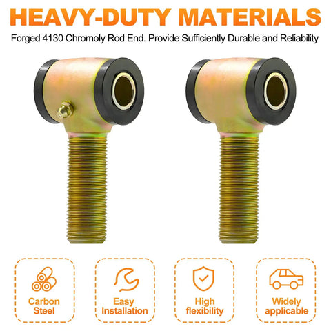 5/8-18 Rod End Bushings Kit With 5/8 Inch Thread And One Half Inch Bore Beefy Heavy Duty Chromoly 4130 Steel Forged To Handle Serious Shock Torsion Off Road And Track Use, pair