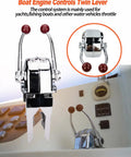 Universal Twin Lever Boat Throttle And Shift Control Top Mount with zinc alloy dual handles installed on boat console