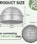 20 Pcs Round Dome Fence Post Caps For Chain Link Fences Aluminum External Post Caps Two And Three Eighths Inch Outside Diameter Built To Last Outdoor Weatherproof Corrosion Resistant Silver