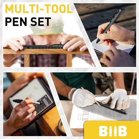 9 In 1 Multitool Pen Gift For Men Fathers Day Gift used for measuring, writing, and sketching in various scenarios