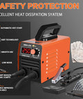 Mini Stick Welder 110V 250A Portable MMA Welding Machine For Beginners with accessories shown including gloves and rods.