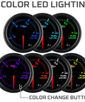 Tinted 7 Color Adjustable Fuel Level Gauge For 2 1/16 Inch (52mm) Dash Mount Reads Gas Or Diesel Level With Easy Color Shift with color options