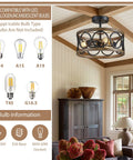 Black Drum Ceiling Light Modern Semi Flush Mount 3-Light Fixture for living room with wood grain look and round metal shade.