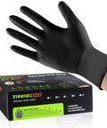 10 Mil Heavy Duty Black Nitrile Mechanic Gloves XL, 50 Count Pack for Rugged Grips and Torque, Built for Tough Jobs and Everyday Hand Protection and More. Black nitrile glove on hand with box