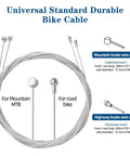 Universal Bike Brake Cable Set, 4 Pack 2M Standard Inner Wires For MTB and Road Bikes with End Caps and O Rings, Product Image