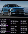 Blue modern car with compatibility list for Hyundai, Kia, and Genesis models displayed below.
