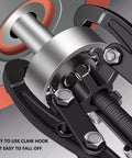 Close-up of Badass Heavy Duty Multi Jaw Gear Puller Set And Bearing Hub Separator Tool Kit showing adjustable claw and quick ratchet engagement.