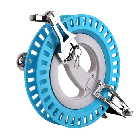 Big Kite Reel With Brake For Easy Outdoor Flying Pro Grade 10.6 Inch, blue heavy duty ABS and aluminum body with smooth bearings