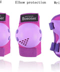 Kids Protective Gear Set Knee Pads Elbow Pads And Wrist Guards For Ages 3 To 15 For Roller Skating Cycling BMX Skateboard And Inline Skating Breathable Ventilated Padding With Portable Carry Bag in purple