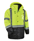 High Visibility Reflective Winter Safety Jacket Insulated Parka ANSI Compliant Lime Large GloWear 8384 -55F Five Hour Warmth
